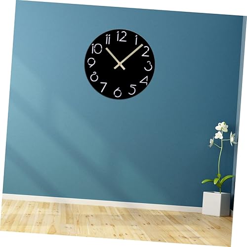 Miniatura 2 de HOMSFOU Reloj redondo para decoración de habitación para adolescentes y niñas, reloj de pared, reloj silencioso con números arábigos, decoración