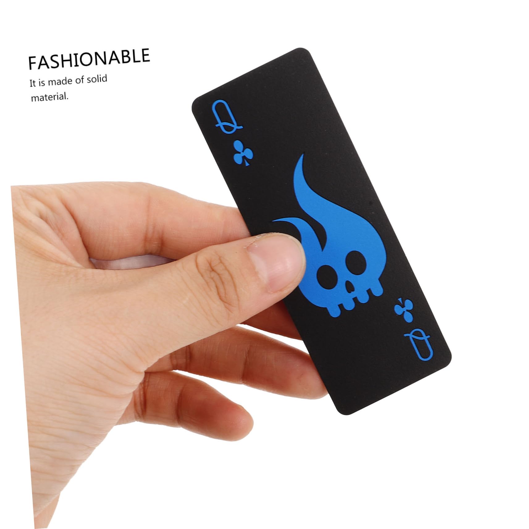 BESTonZON Carte Da Gioco Impermeabili in Plastica Pvc Nera Opaca Design Tema Teschio e Dettagli e Blu Per Poker e Giochi Da Tavolo
