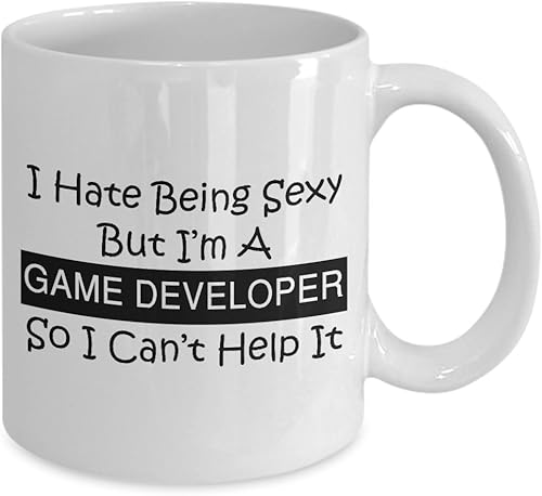 Miniatura 2 de Regalo divertido para diseñador de juegos, con texto en inglés "I Hate Being Sexy But I Cant Help It - Game Developer Mug Video Coffee Tea Cup