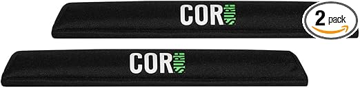 COR Surf Aero Roof Rack Pads for Paddleboard, Kayak, Surfboards, SUP, Canoe and Paddleboard | Crossbar Rack Pads for Wide Style Bars (Black, 19" Narrow)