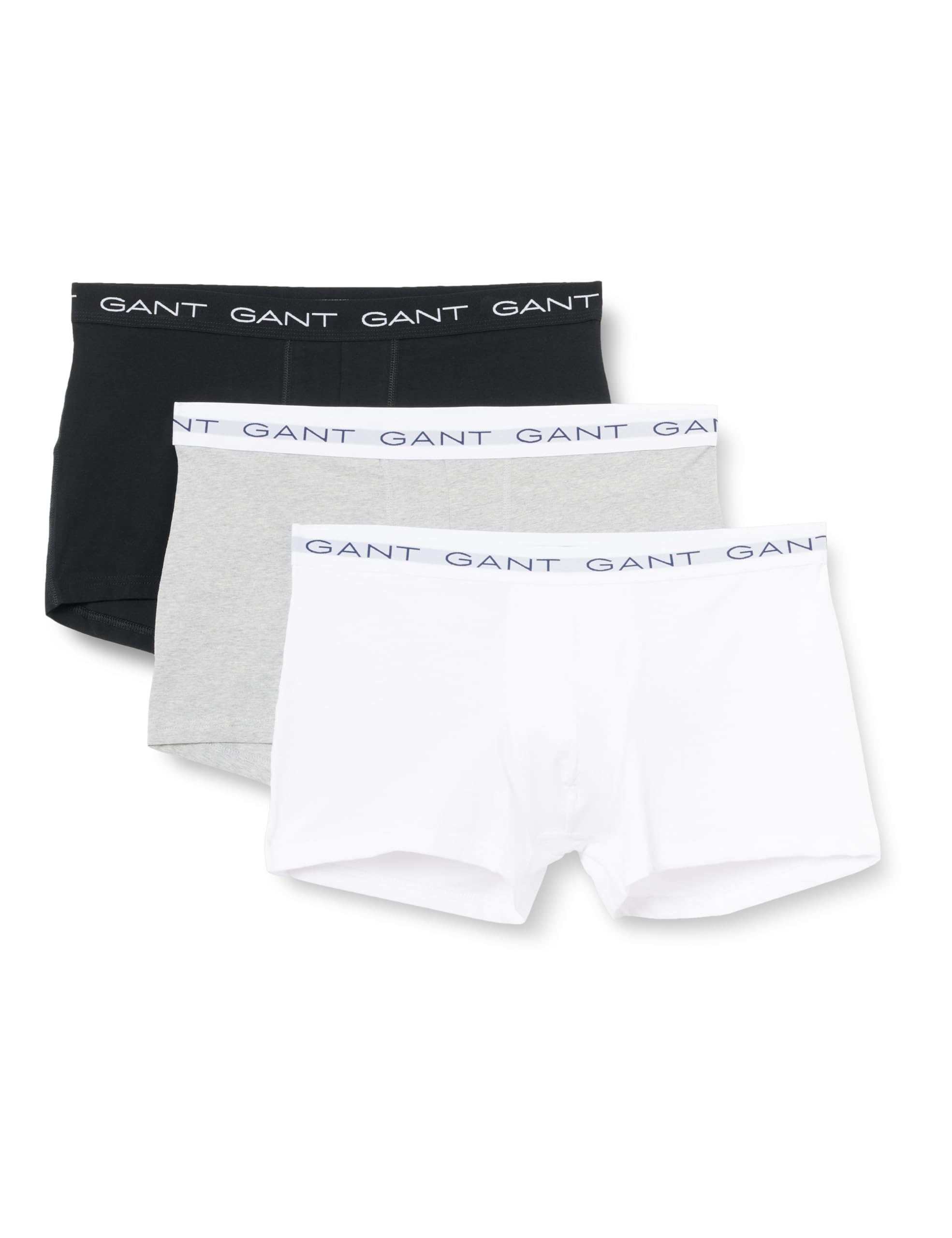 Gant Men's Light Grey Mix Trunks, Pack Of 3, Underwear, Light Grey Melange, Standard (Pack Of 3)