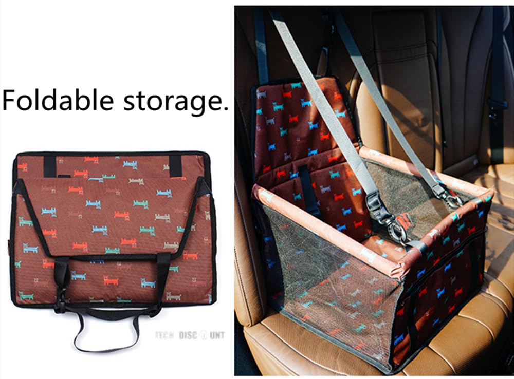 Bolsa de Transporte de Perro Gato Coche cinturón de Seguridad Asiento de Coche Animal doméstico Impermeable Plegable Respirable Seguro