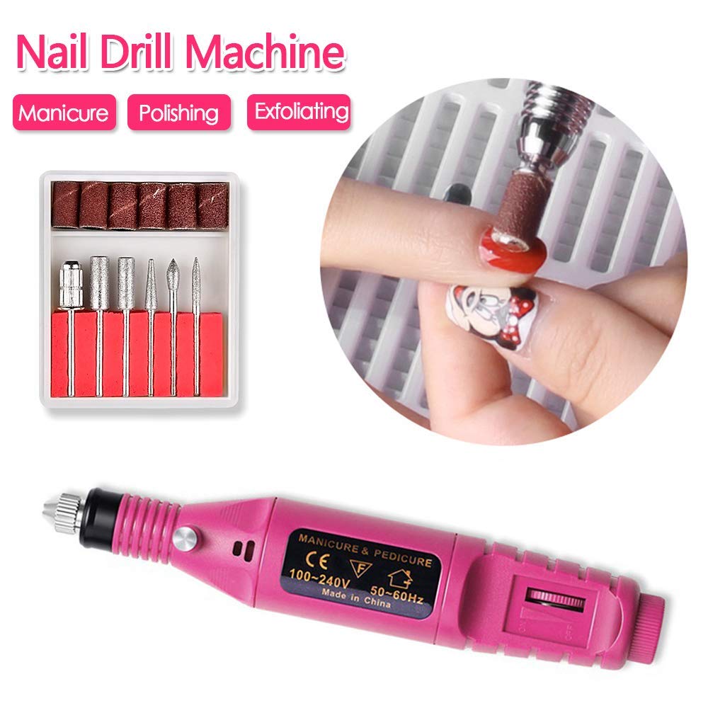 Electric Nail File for Thick Toe Nails Electric Nail Drill Portable Nail Files Professional Adjustable Speed with 6 Drill Bits Sanding Bands - Image 3
