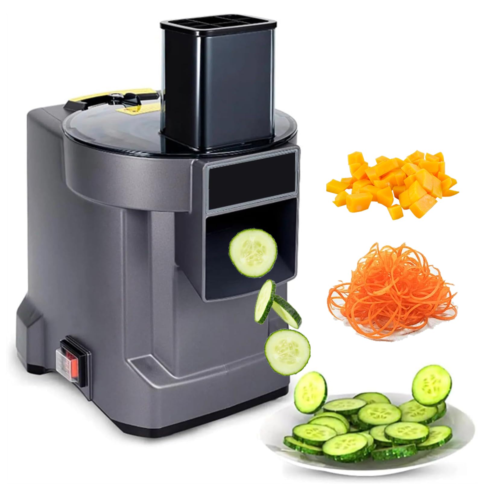 Picador eléctrico de verduras – 3 en 1 cortador y cortador para triturar, rebanar y rebanar fino – Procesador de alimentos ideal para cebollas, patatas, repollo y otras verduras