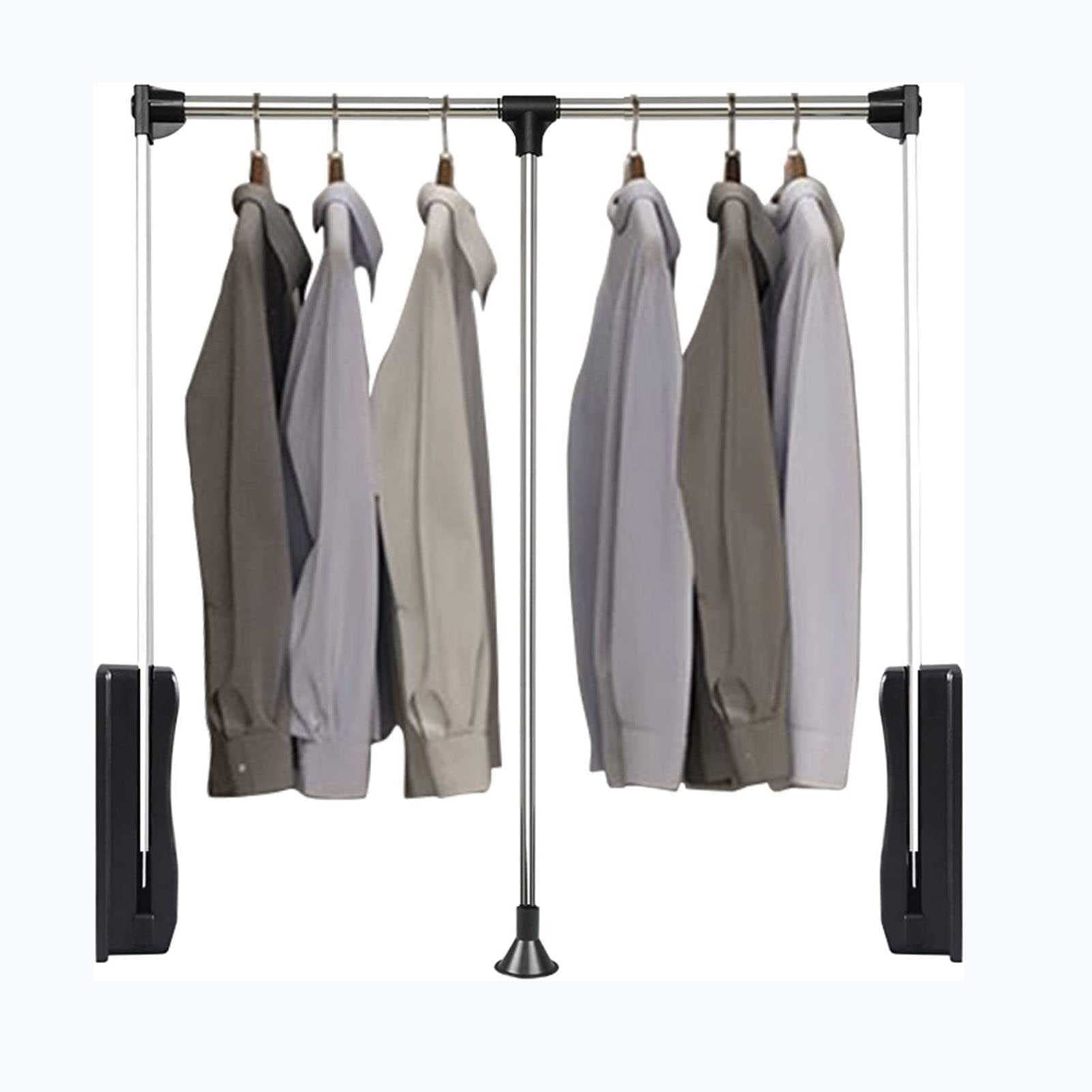 AYCDL Heavy Duty Adjustable Closet Pull Down Rods Hanr - for Hanging Clothes, Wardrobe Sto System, Lift Rail nizer.,Color-510-660mm