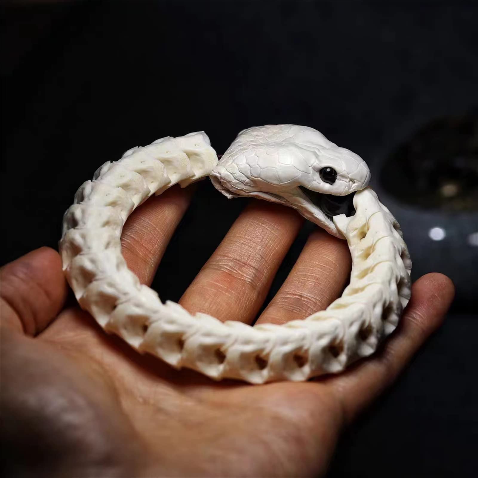 Men's Snake Bone Bracelet, Real Spine Bone, 0.55