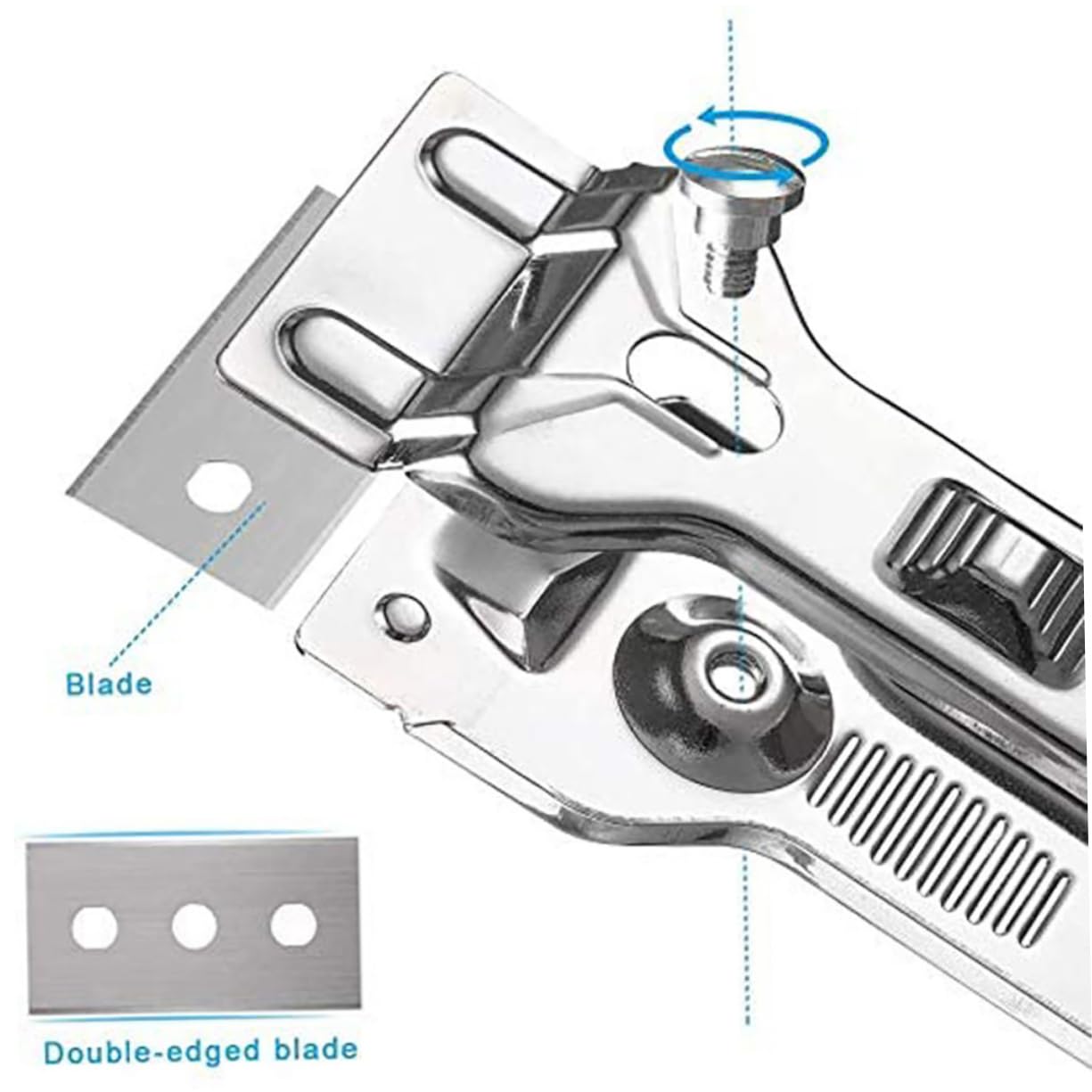 Mikinona Stainless Steel Glass Scaper Set Razor Scraper Blades for Cooktops Ceramic Hob Induction Cleaners