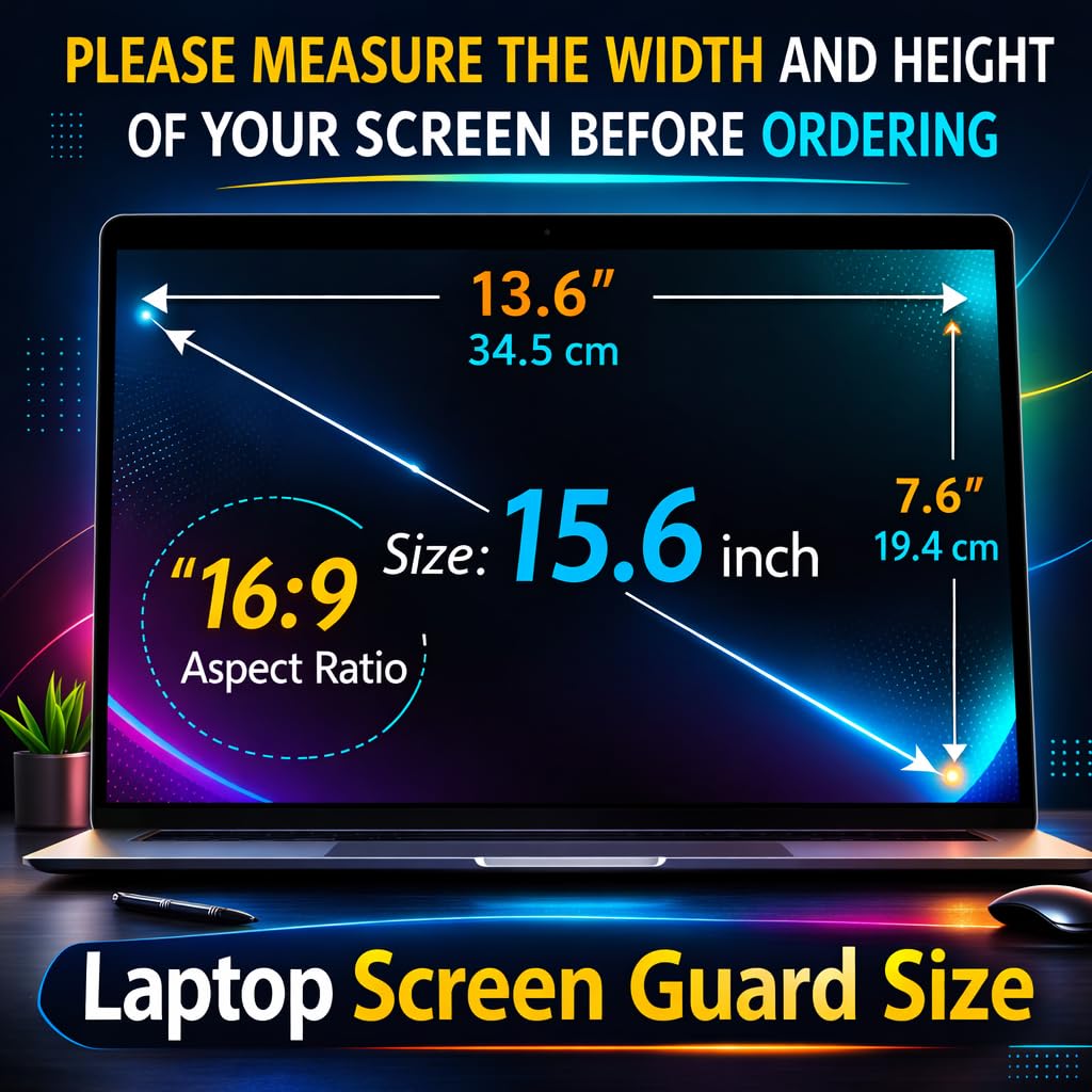 Anjo 6 in 1 Combo of 15.6 Inch & 16:9 Display Aspect Ratios Laptop Screen Protector, KeySkin, Body Lamination Trackpad & Lid (Transparent), Mouse Pad & Cleaner — Amazon image 2