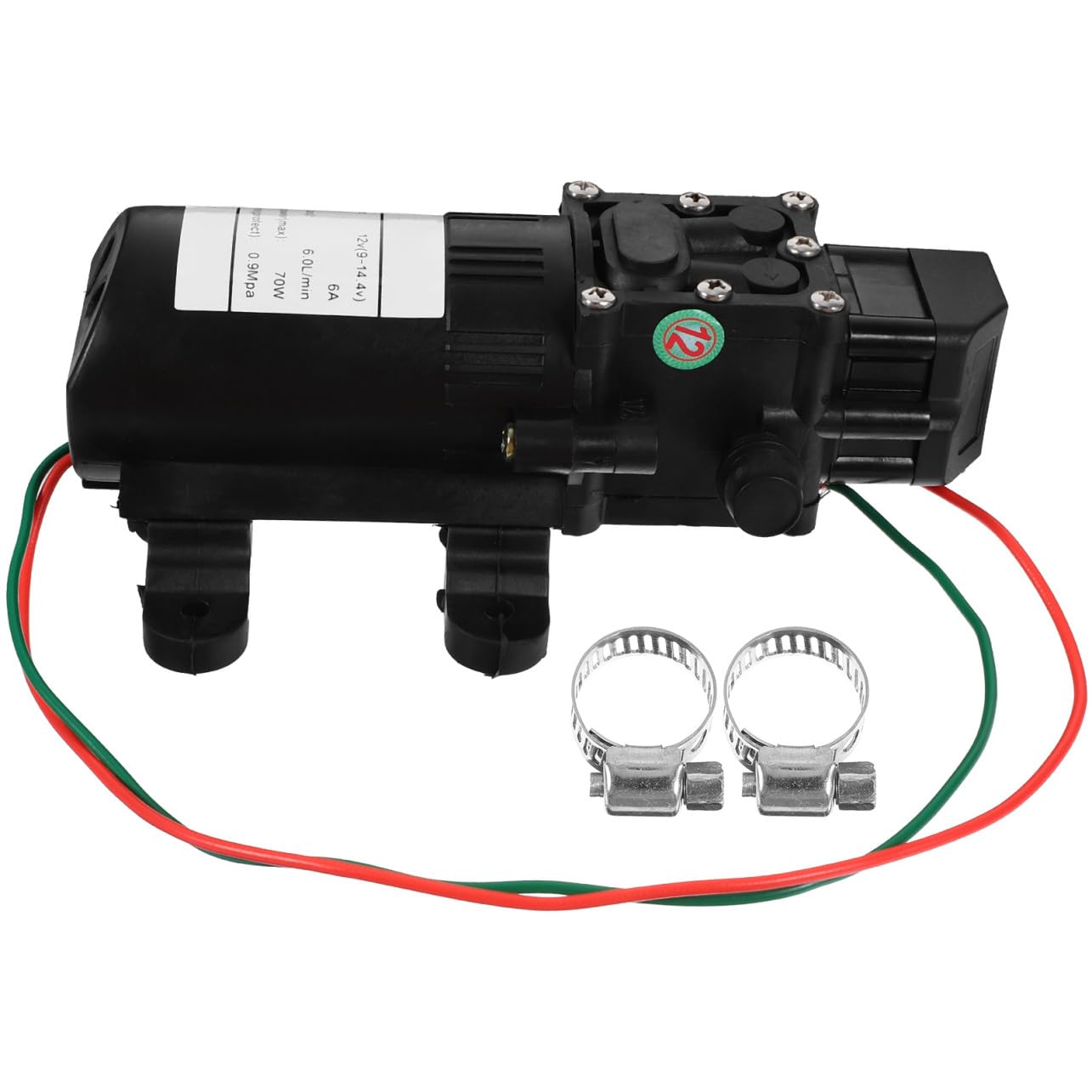 Bomba de Diafragma Eléctrica Negro, Alta Presión, 12v 70w 6l/