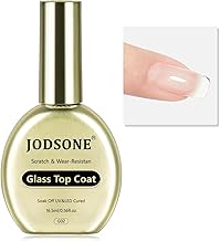 JODSONE Gel Top Coat – 16,5 ml di vetro trasparente Top Coat Gel smalto per unghie senza sbavature, elevata tenacità, resistente all'usura e alta vernice per vetro per una lunga durata, necessaria una