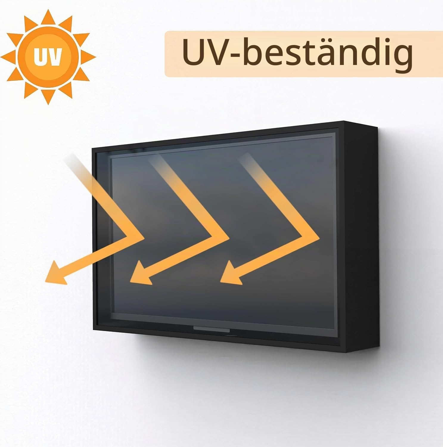 MESAILUP 50–55 Zoll wetterfeste Outdoor-TV-Abdeckung mit Schloss, Harter Hülle, durchsichtiger staubdichter Fernsehgehäuse für außen, inklusive vollbeweglicher TV-Wandhalterung und 2 Kühlgebläsen
