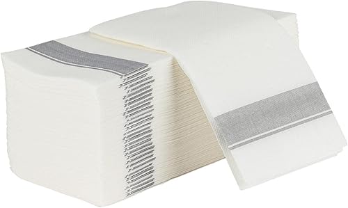 Miniatura 1 de Servilletas de cena desechables con diseño plateado de un solo uso, absorbentes, suaves, elegantes, toallas de mano para el baño, fiestas, bodas,