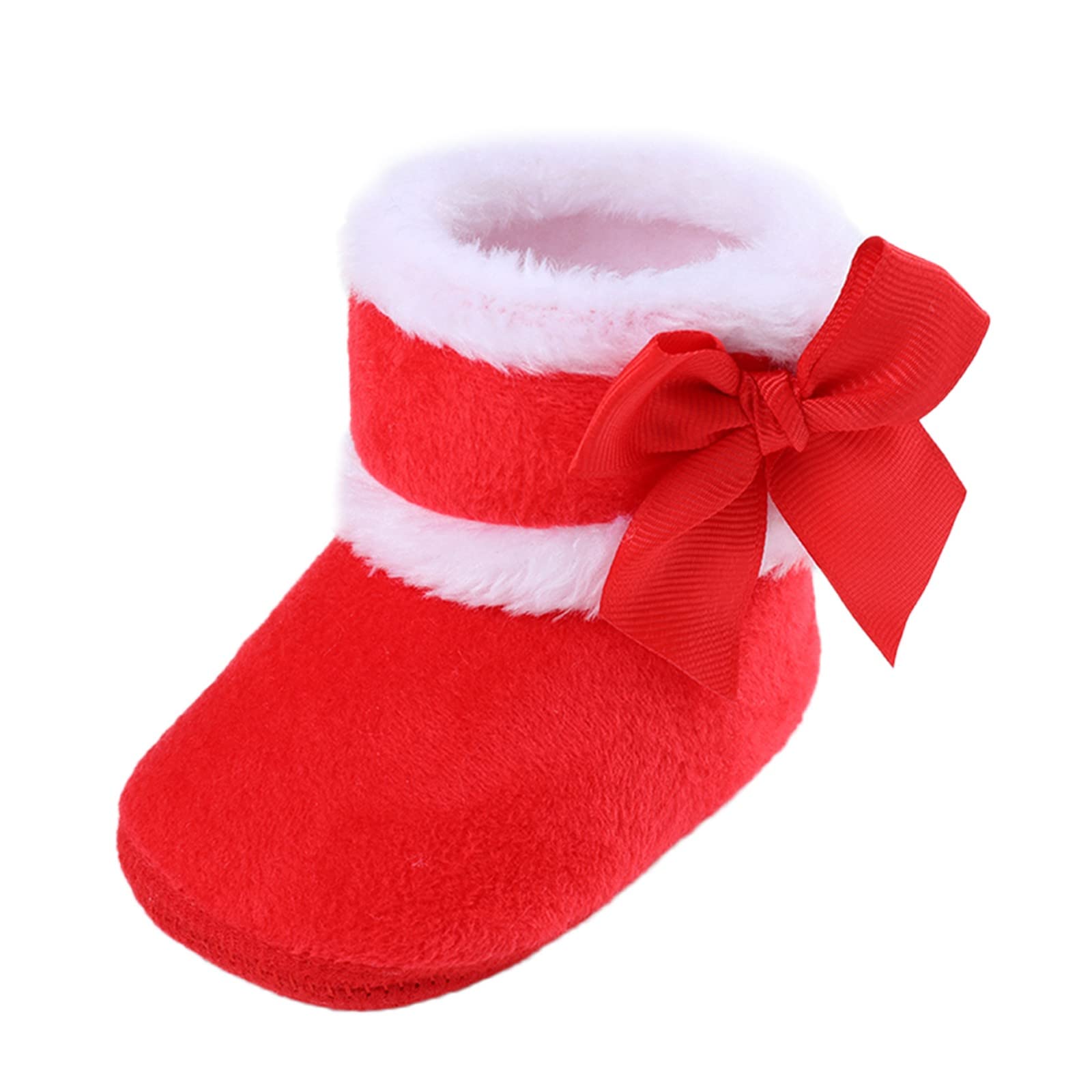 Infant Baby Snow Boots Girls Boys Winter Shoes Soft Sole Antiskid Boots Toddler Newborn Fleece Lined Warm Booties (Red, 6-12 Months)