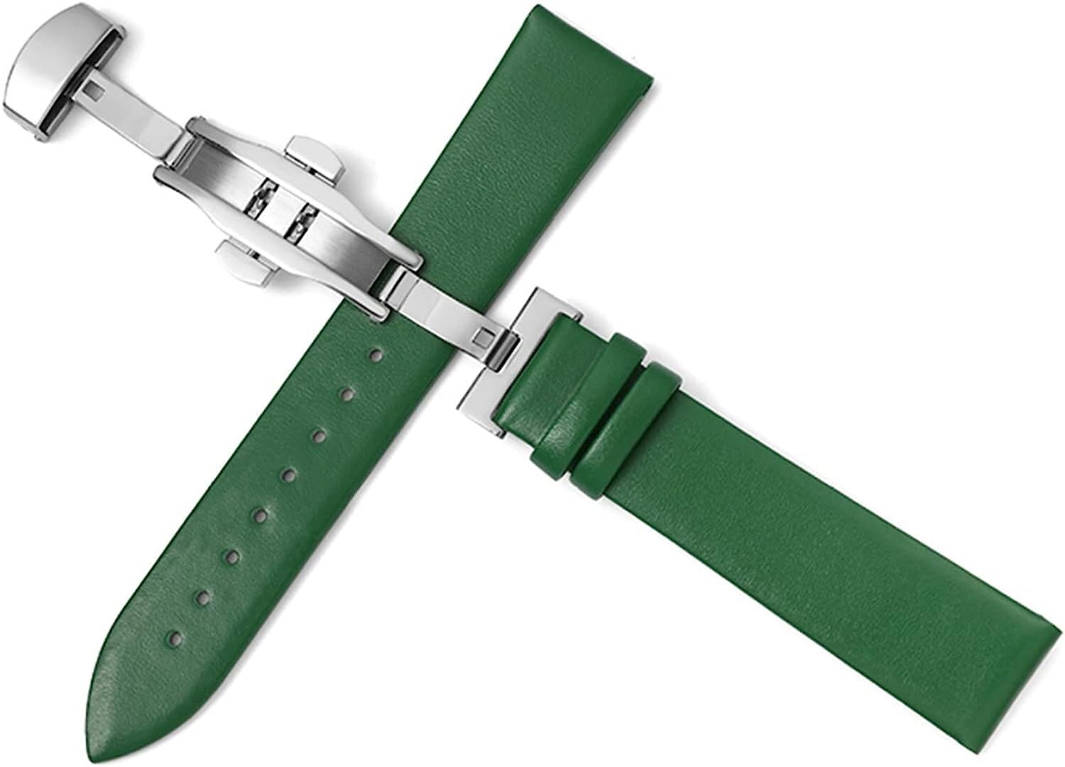 Cinturino for orologio in pelle morbida e sottile da 10 mm a 22 con fibbia a farfalla