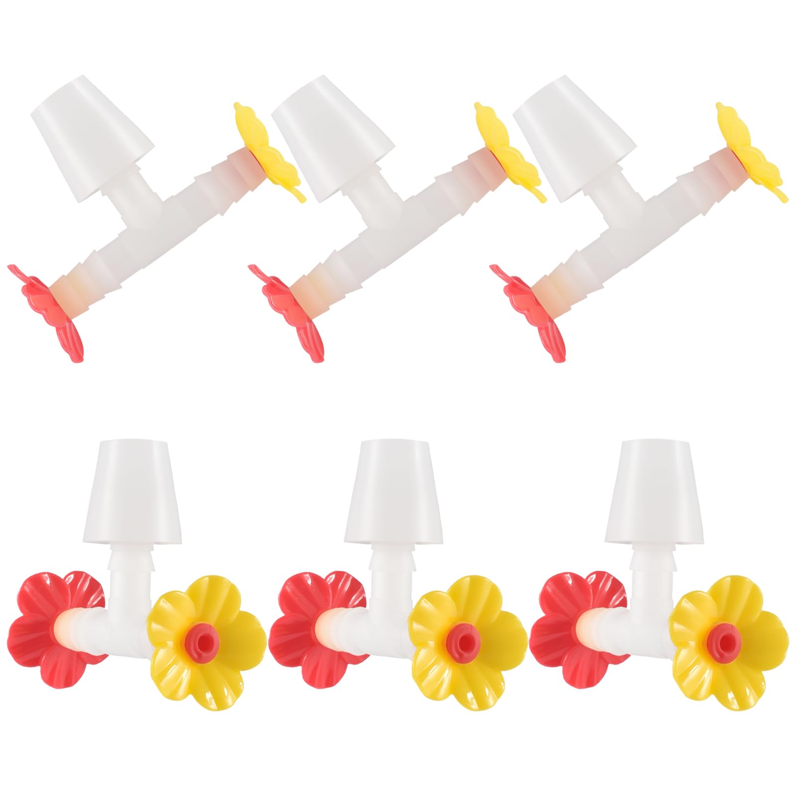 Maxtonser Pack Of 6 Hummingbird Feeders Tube LeakProof Replacement Part Flower Tips For Bird Feeders Garden Feeding Accessories