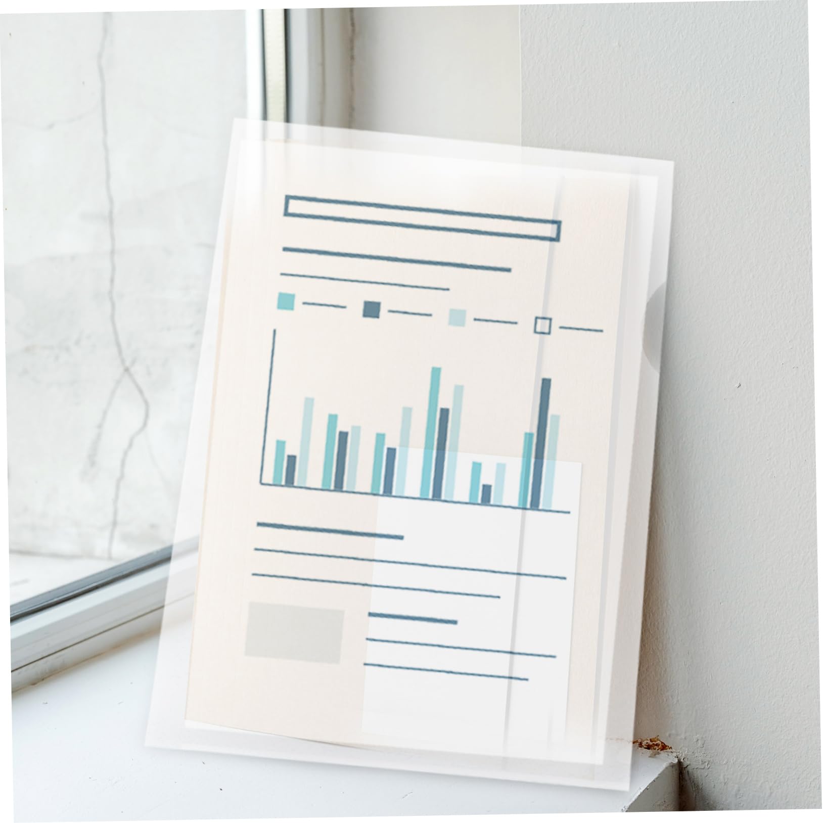 Carpeta en Forma de L Transparente de Plástico, 100 Piezas | Resistente al Agua Desgarro, para Documentos y Registros, Adecuado para Viaje de Negocios y Estudio