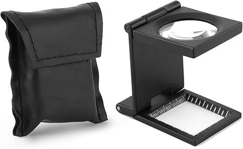 Lupa plegable, lupa plegable de 0.394 x 1.102 in, tres lupas plegables 10X, lupa de aleación de zinc, mini lupa plegable con escala para reparación