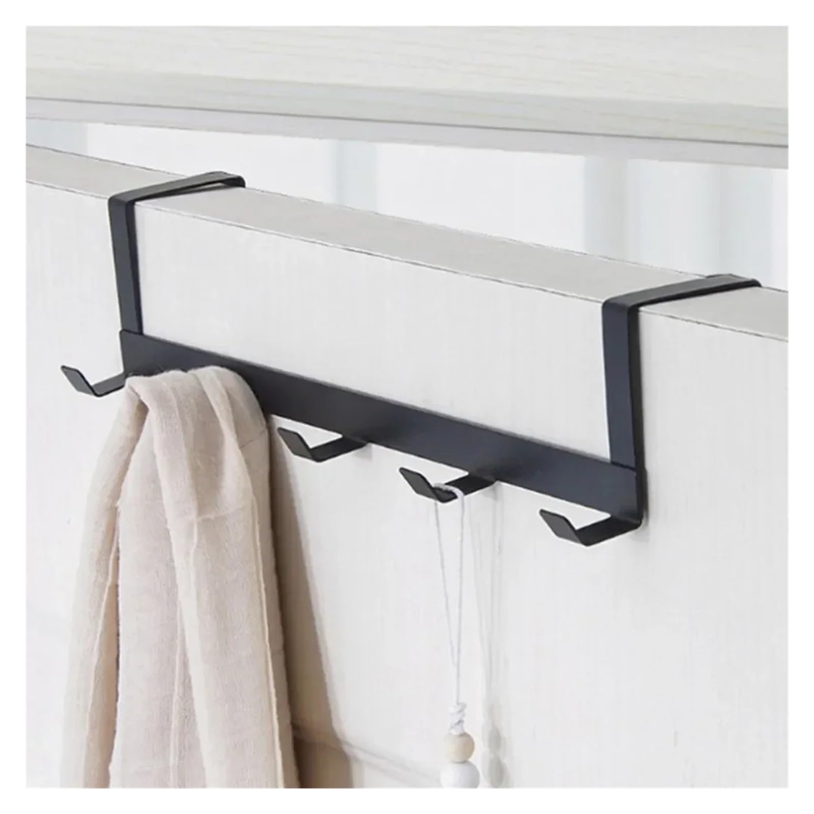 BARRINS Over The Door Hooks Hooks Over The Door 5 Hooks Home Bathroom Organizer Rack Clothes Coat Hat Towel Hanger Bathroom Kitchen Accessories Holder