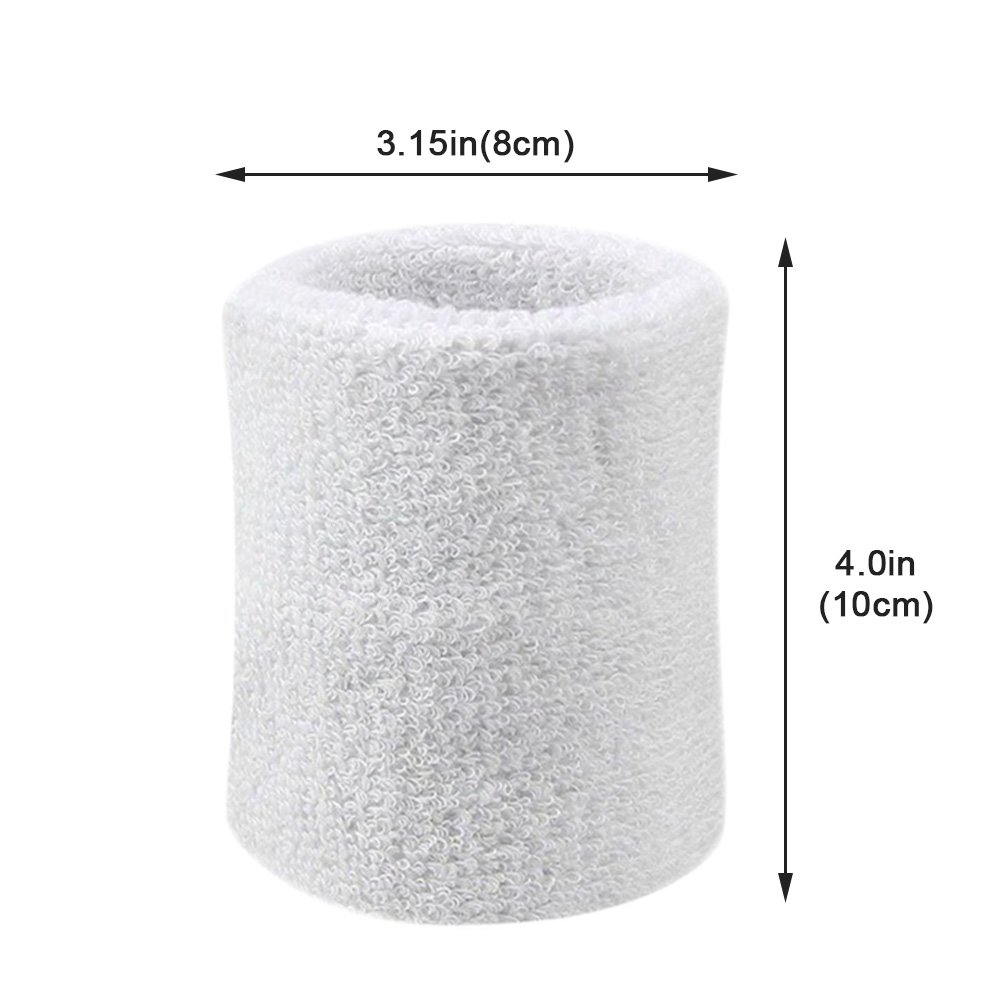 Lot De 2 Bandeaux Anti-transpiration Pour Poignet – Coton épais 8x8 Cm, Absorbe La Sueur, Pour Tennis, Basket, Course, Fitness
