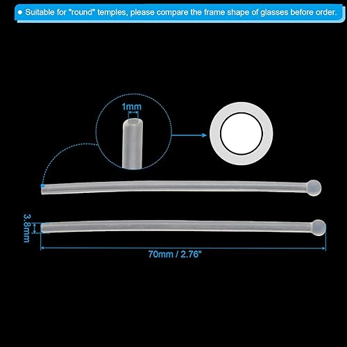 Miniatura 2 de PATIKIL Puntas de extremo para gafas, 3 pares de anteojos antideslizantes para orejas, manga de tubo, templo de repuesto de silicona suave para