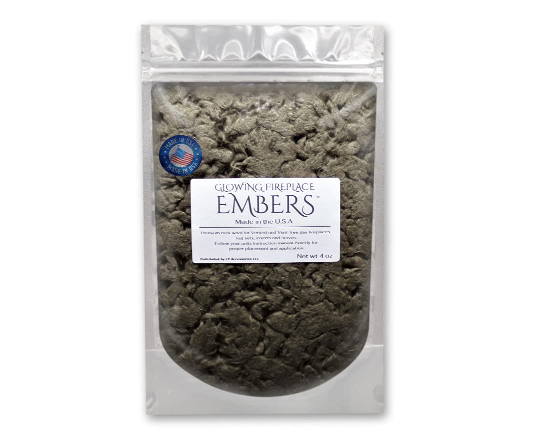 Gas Fireplace Glowing Embers, Rock Wool for Vent Free or Vented Gas Log