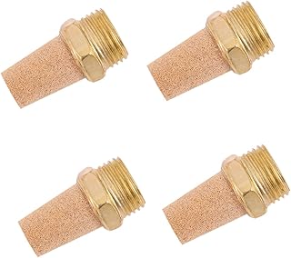 OATIPHO 4pcs Silencer Breather Vent Muffler Npt Male Silencer Fitting Thread Brass Muffler Exhaust Muffler Pneumatic Silencer Brass Silencer The Electromagnetic Valve G1 Golden Scarf