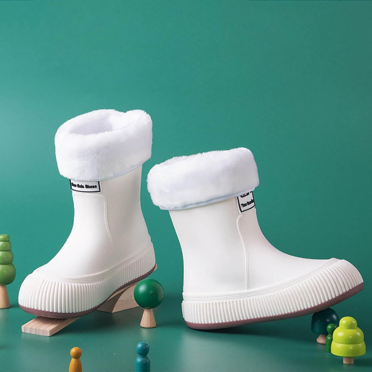 IWIHMIV Kids Rainboots Boys Girls Lightweight Rain Boots with Easy-on Winter Outdoor Non Slip Playing Rain Boot