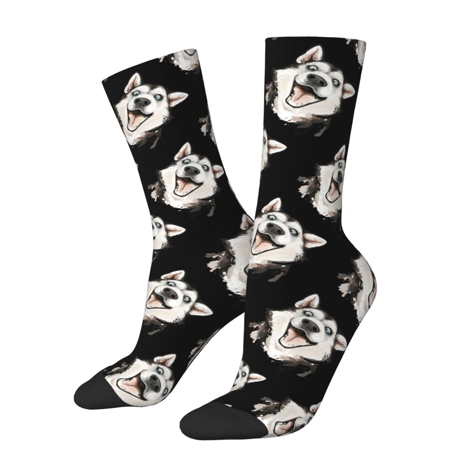 KWQDOZF Siberian Husky Socks Funny Novelty Crew Socks Gift for Men Women Teen