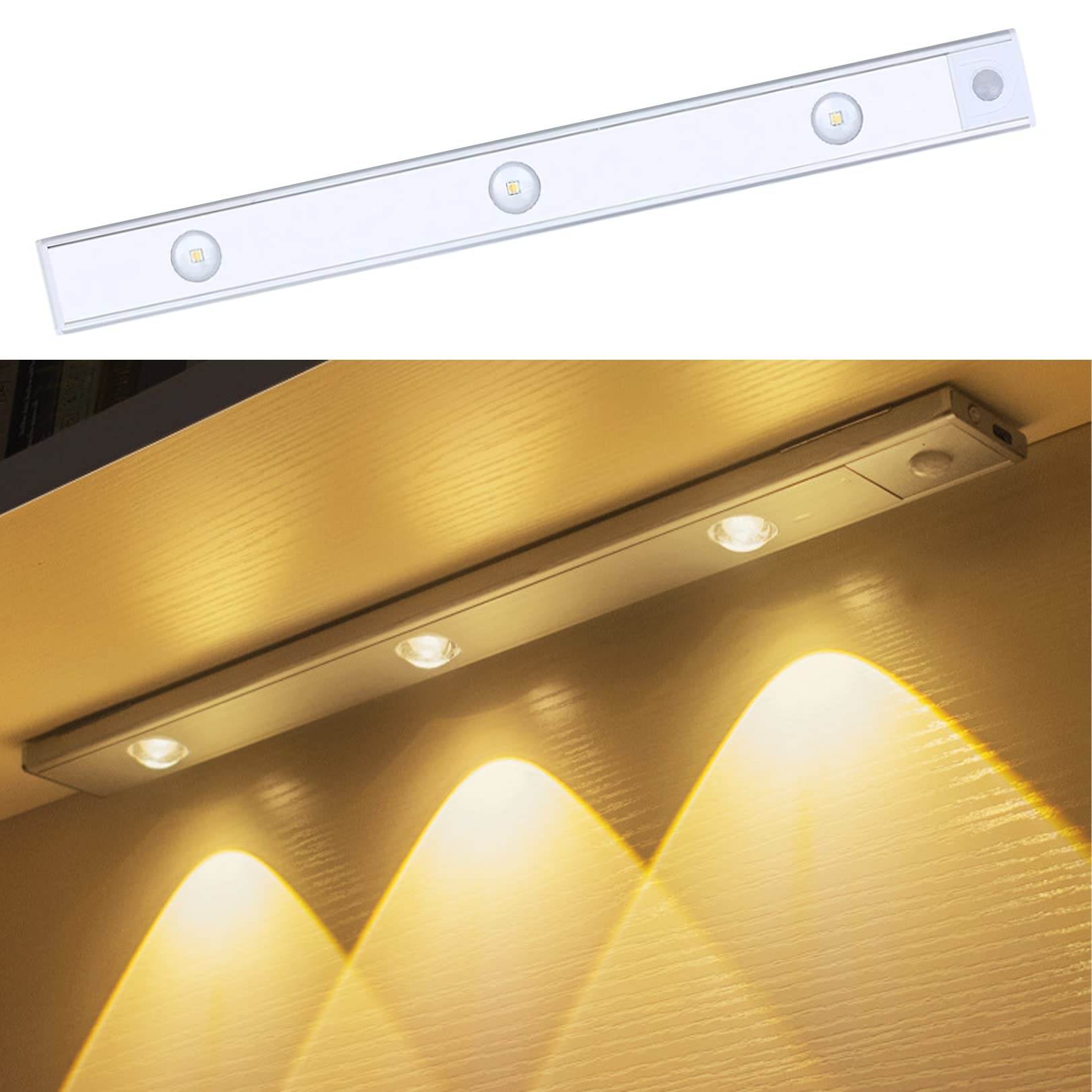 Luce Con Sensore Di Movimento Luce Notturna A LED Senza Fili Decorazione Della Camera Da Letto Luce Da Parete Scale Armadio Da Cucina Guardaroba Luce Del Corridoio ( Color : White , Size : 60cm )