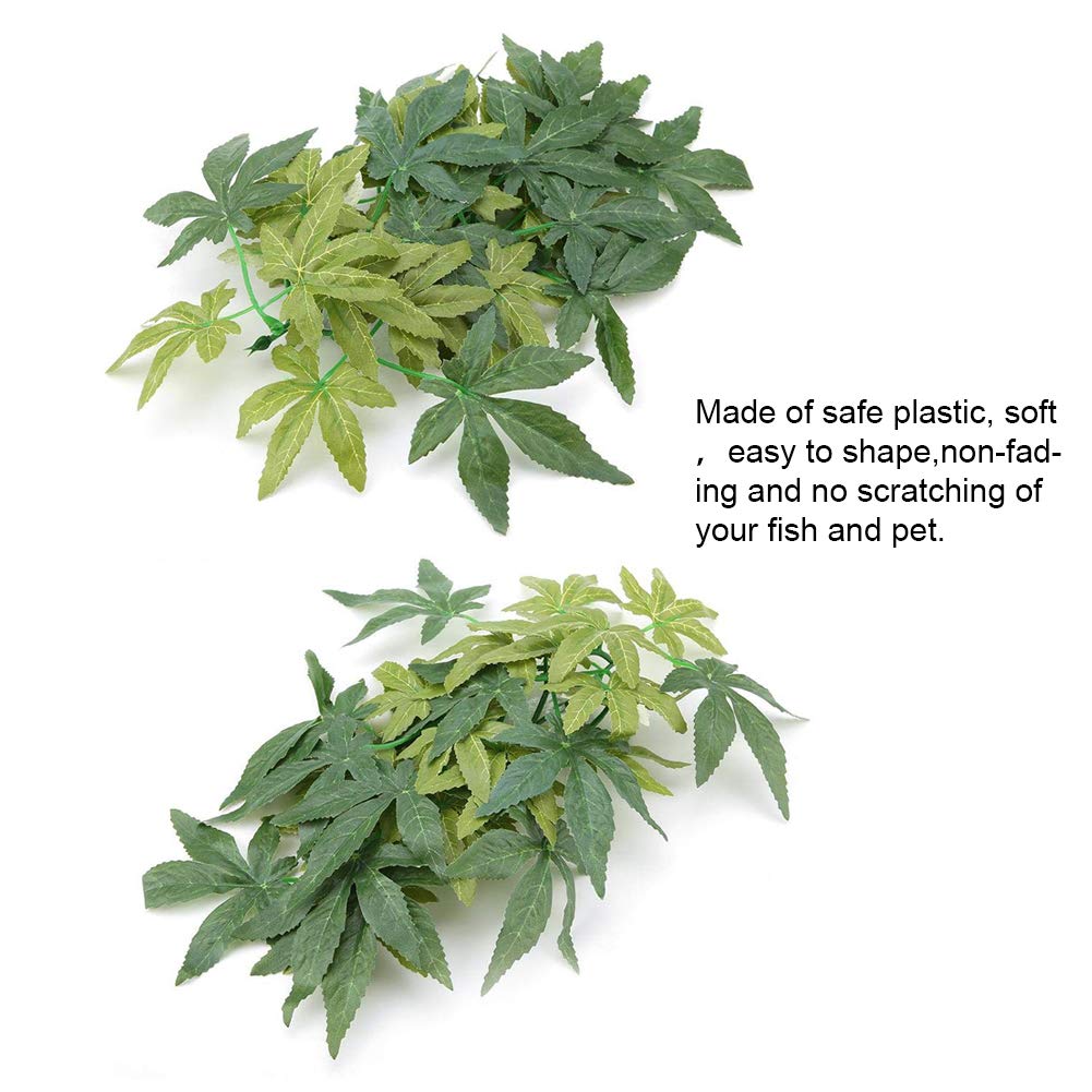 Plantes artificielles Herbe verte en plastique avec ventouse pour aquarium Reptile Terrarium Habitat boîte Ornements Extérieur De La Maison Jardin Décor (50cm)