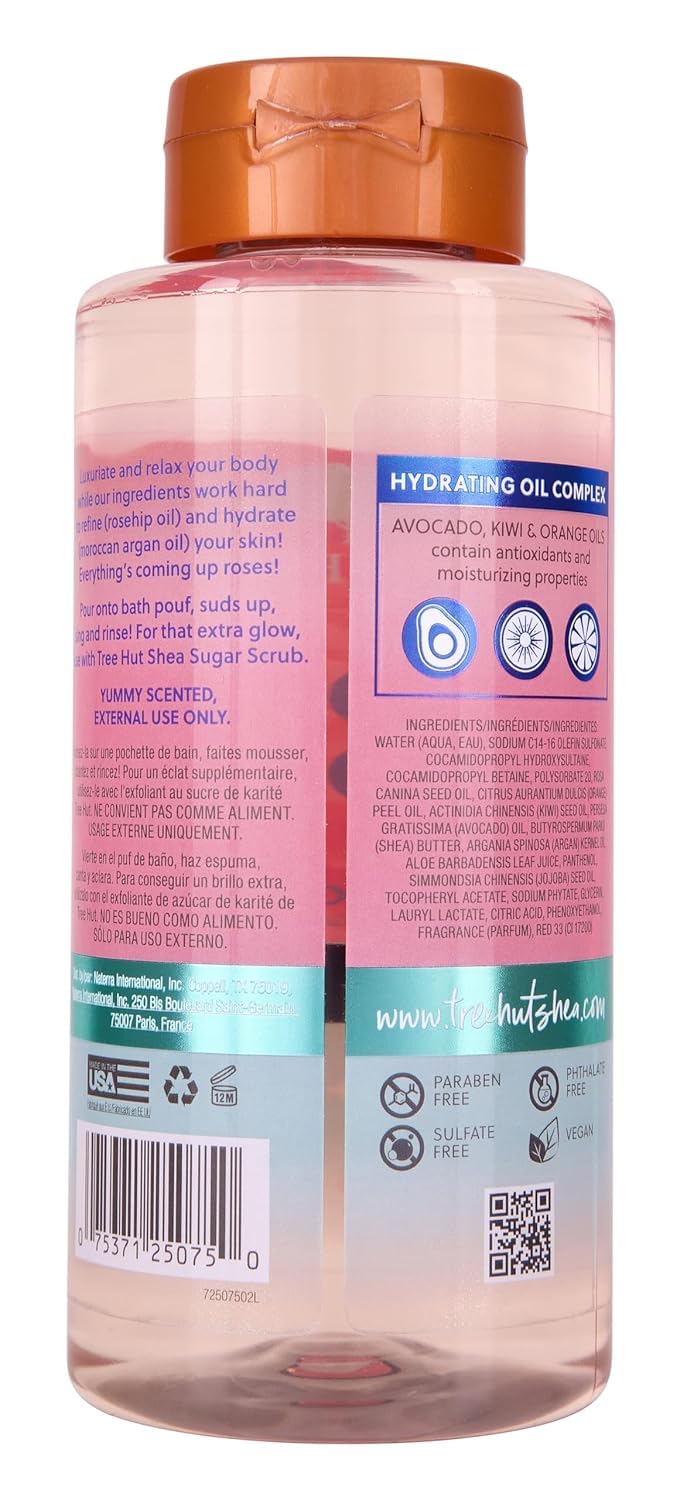 Tree Hut Gel moussant nourrissant et hydratant à la rose marocaine, 532 ml.