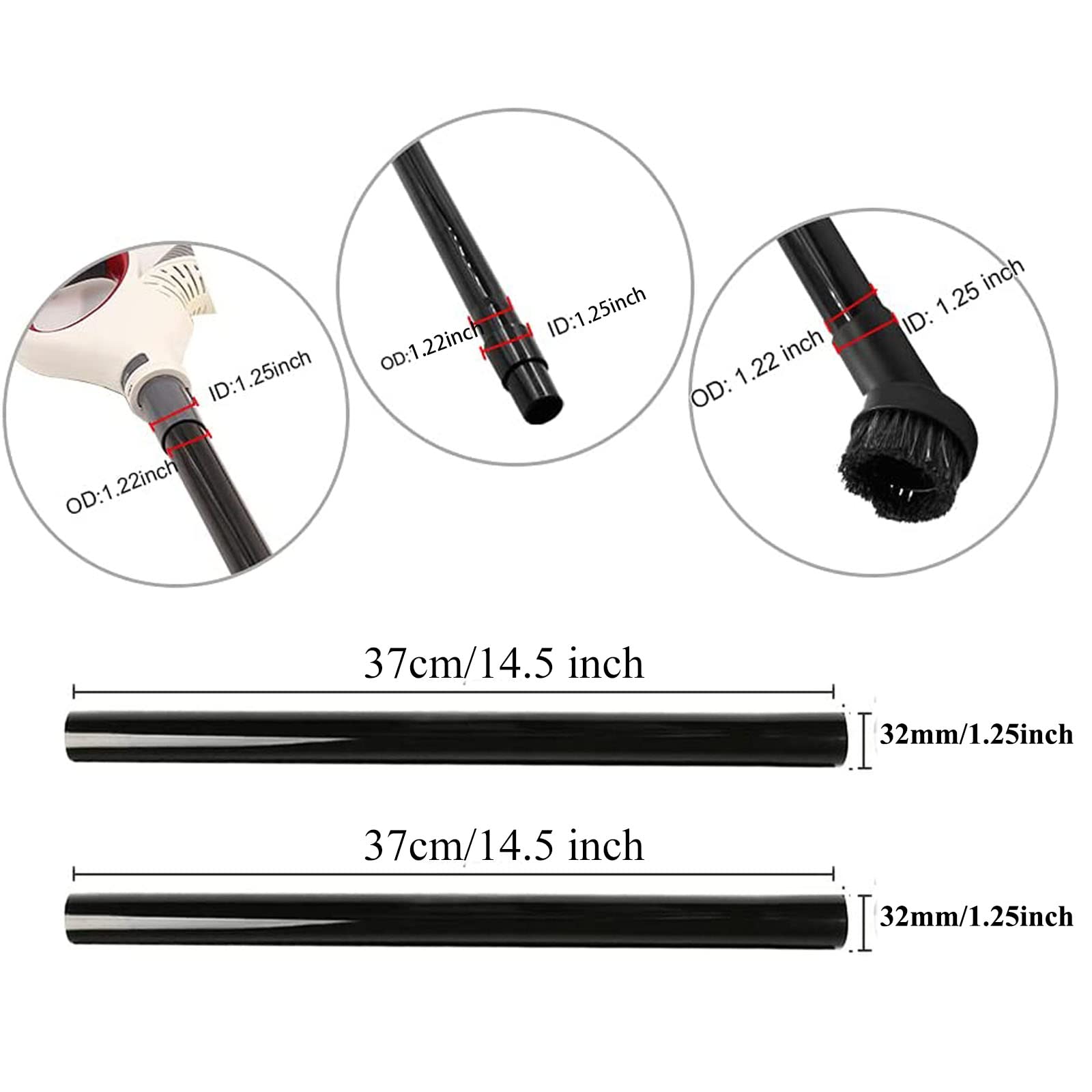 8 accesorios de vacío, kit de herramientas de limpieza de 1 1/4 pulgadas para accesorios de aspirador con varitas de extensión y adaptador de manguera de 32 mm y 35 mm
