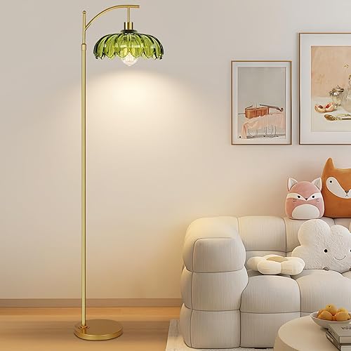 Miniatura 3 de Lámparas de pie de arco para sala de estar, dormitorio, lámpara de pie bohemia de ratán con control remoto, lámpara de pie negra de mimbre, lámpara