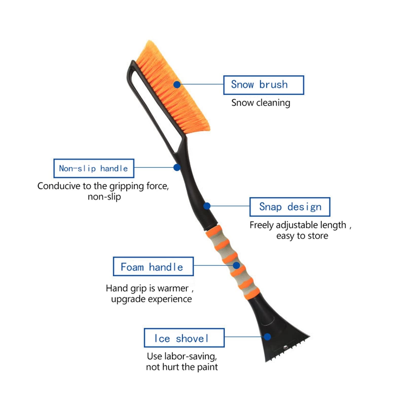 Brosse à Neige pour Pare-Brise Brosse de Nettoyage de Voiture Grattoir à Glace Pelle à Neige détachable Poussière de Neige Supprimer la Brosse Pare-Brise Automatique Gel Brosse à Neige Pelle (Color