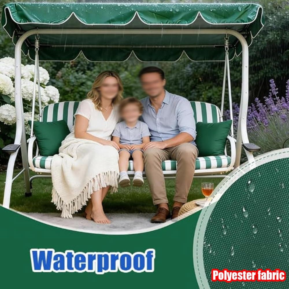Hollywoodschaukel Dachbezug 210x145cm 240×135cm Sonnendach 2-3 Sitzer Gartenschaukel Überdachung Sonnenschutz Schaukel Dachplane Wasserabweisend(Beige,240x135cm/94x53in)