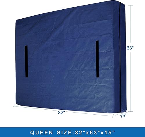 Miniatura 7 de Bolsas de colchón Queen para mudanza y almacenamiento, paquete de 2 bolsas de almacenamiento de colchón reutilizables con 8 asas, funda de colchón