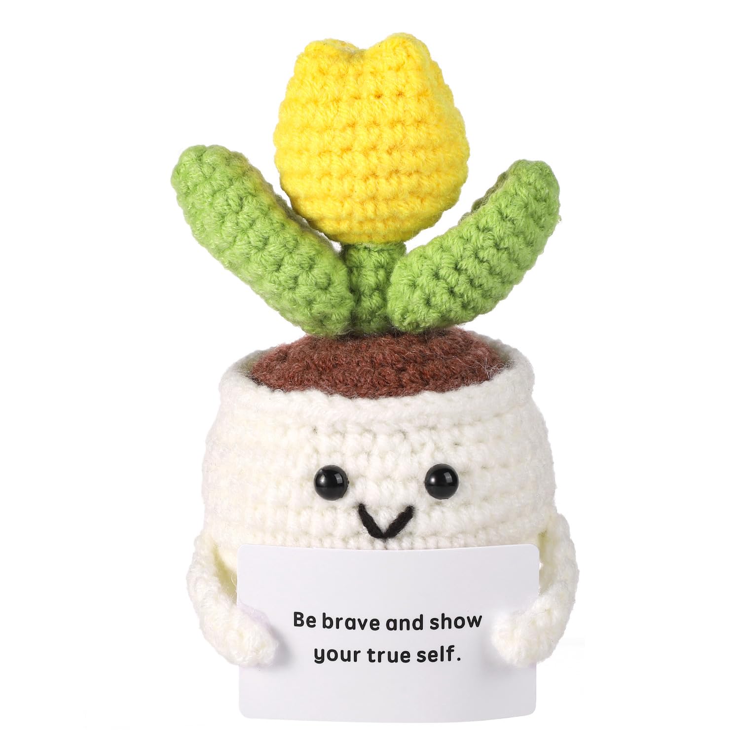 Poupée En Peluche Pomme De Terre Porte-bonheur - Cadeau Mignon Et Positif, Avec Message D'encouragement, Idéal Pour Poche Et Décoration