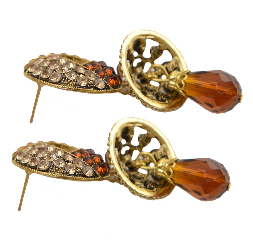 Elegant Gold Hoop Earrings with Crystal Detail