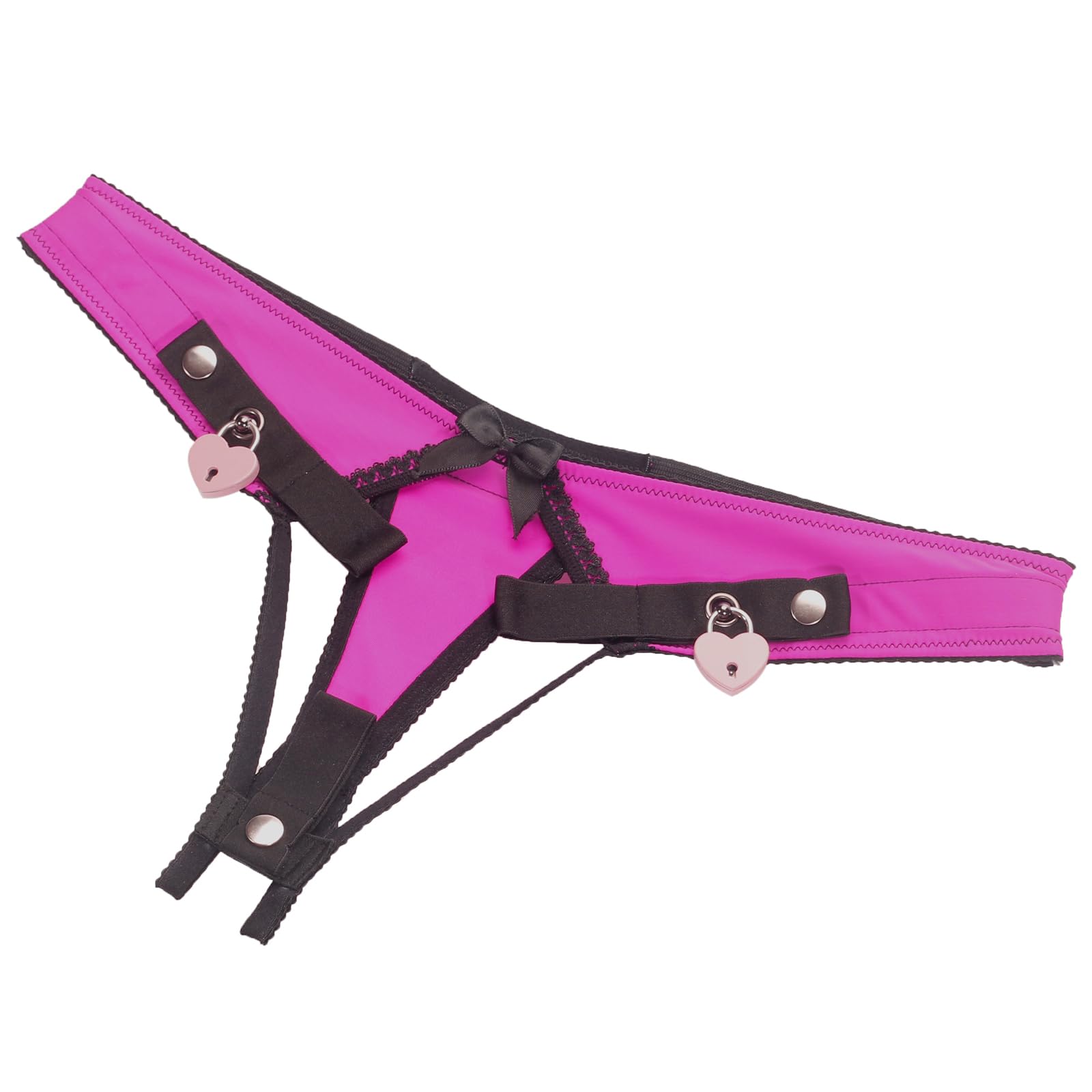 Cage de chasteté auxiliaire pour hommes, Sissy Chastity Panties à utiliser avec le clip pénis Cock Cage et l'anneau pénis, ceinture de chasteté SM jouets sexuels pour hommes (Pink+Lock,L)