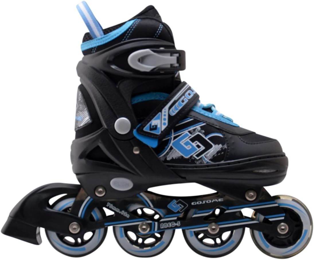 Professional Adjustable Inline Skates/Inliners for Children and Adults with Light-up Front Wheels - Various Colours and Sizes