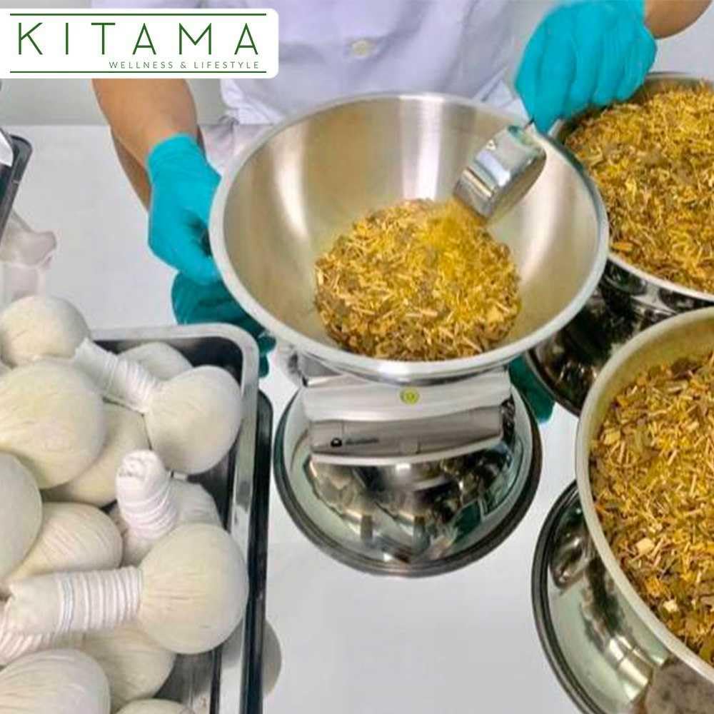 Kitama Thai Kräuterstempel 50g für Gesicht 20 Stk. – Sanfte Kräuterstempel Massage für Wellness, Spa & Kosmetikstudio