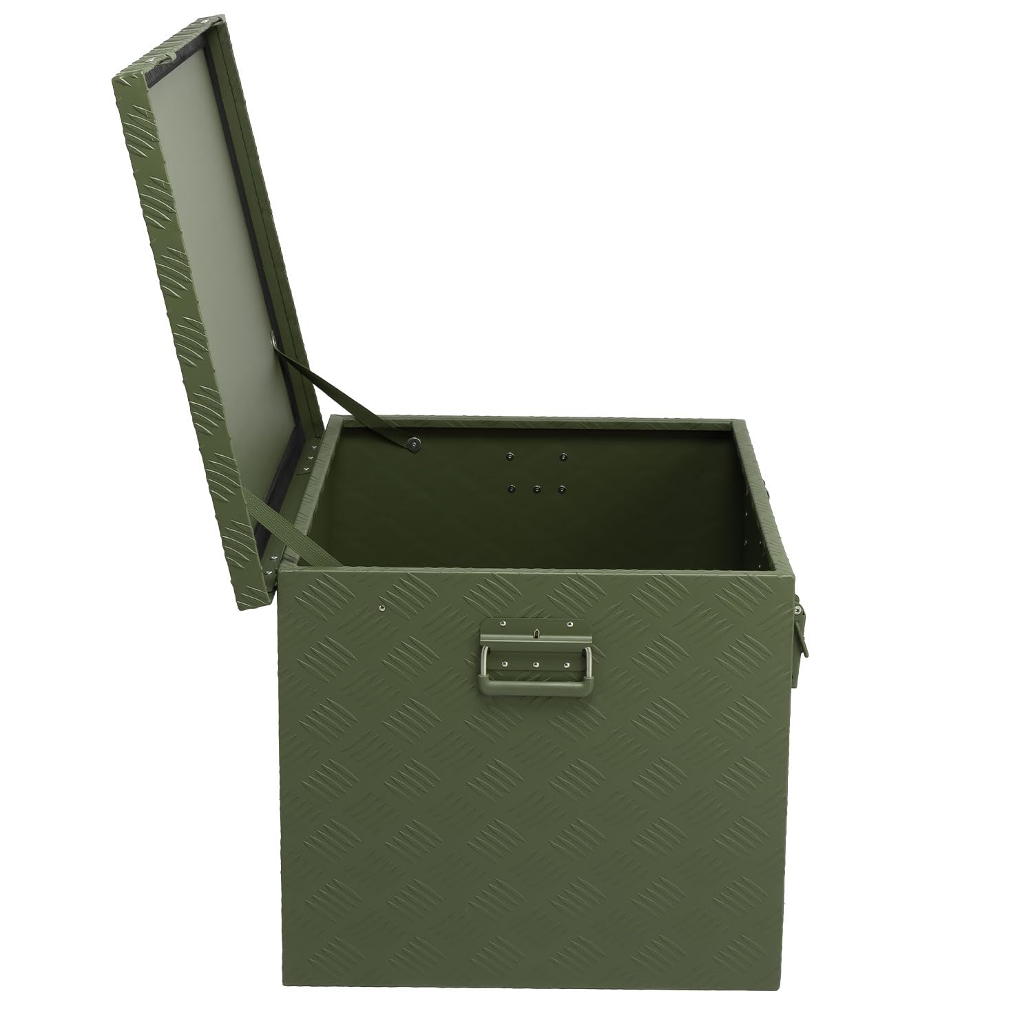 alubox Werkzeugkiste Riffelblech olive ABX-RL190G Aluminium 1,5mm Werkzeugkiste leicht und robust 190 Liter - oliv grün lackiert