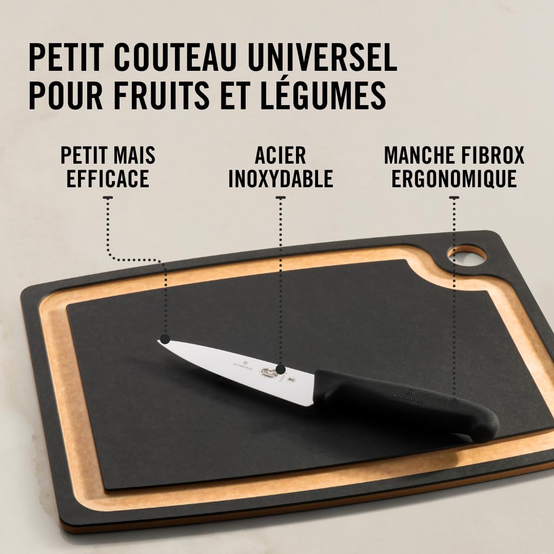 Victorinox Fibrox Couteau de chef 12 cm Lame lisse Inox Noir