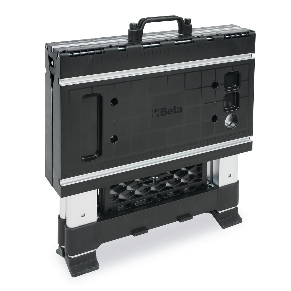 BETA - Banco da Lavoro Pieghevole Multiuso con Piano 820x630 mm e Gambe Telescopiche Regolabili, Banco Professionale Portatile con Morsetti per Officina Garage Fai da Te e Manutenzione, C56BLP