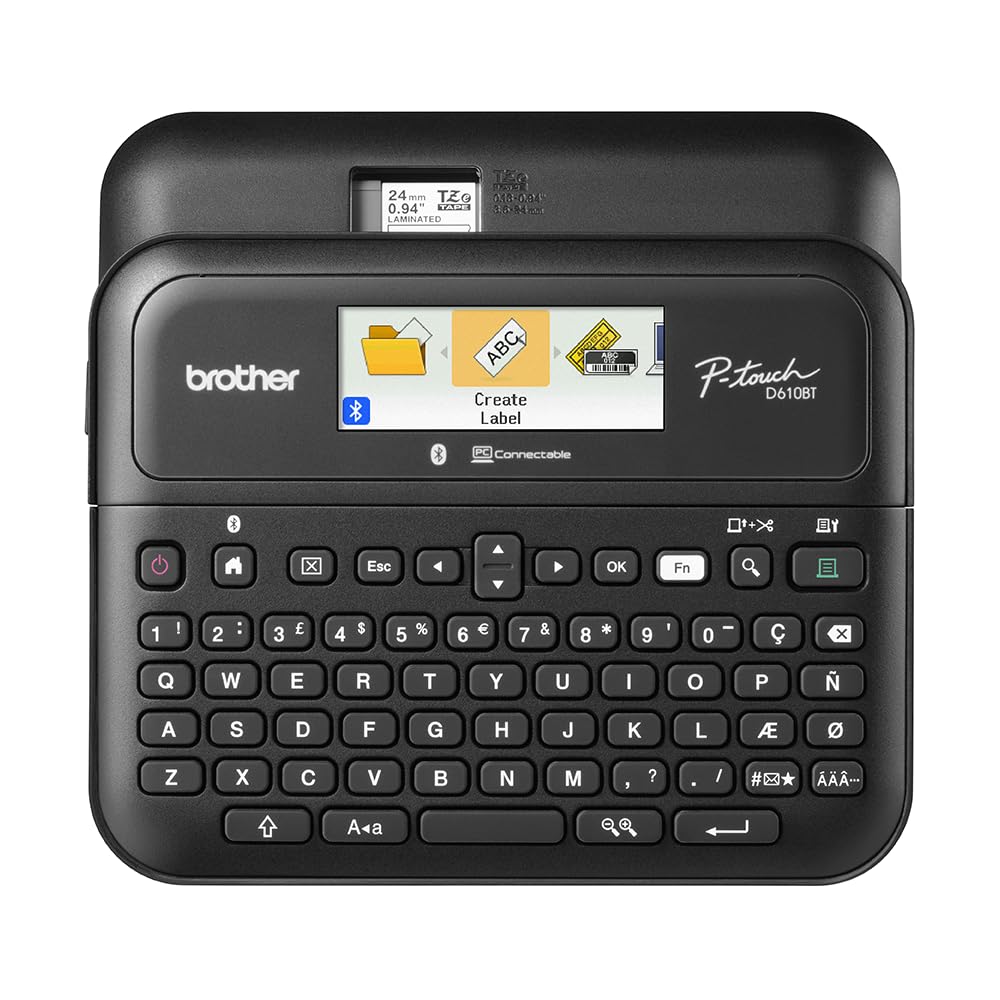 Brother P-Touch PT- D610BT Business Professional Connected Label Maker | Connect and Create via Bluetooth® on TZe Label Tapes up to ~1 inch, White
