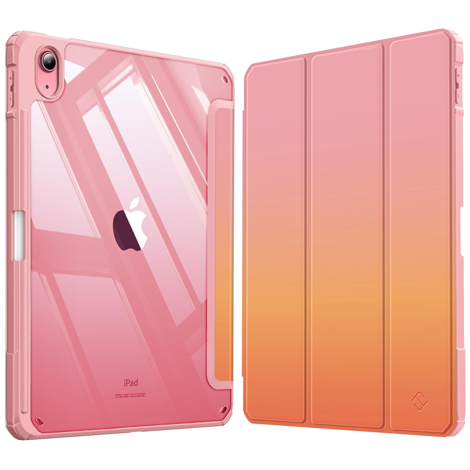 Fintie Hybrid Hülle für iPad (A16) 11 Generation 11 Zoll 2025, iPad 10 Generation 10.9 Zoll 2022 mit Stifthalter - Stoßfeste Schutzhülle mit transparenter Hartschale auf der Rückseite,Sonnenuntergang