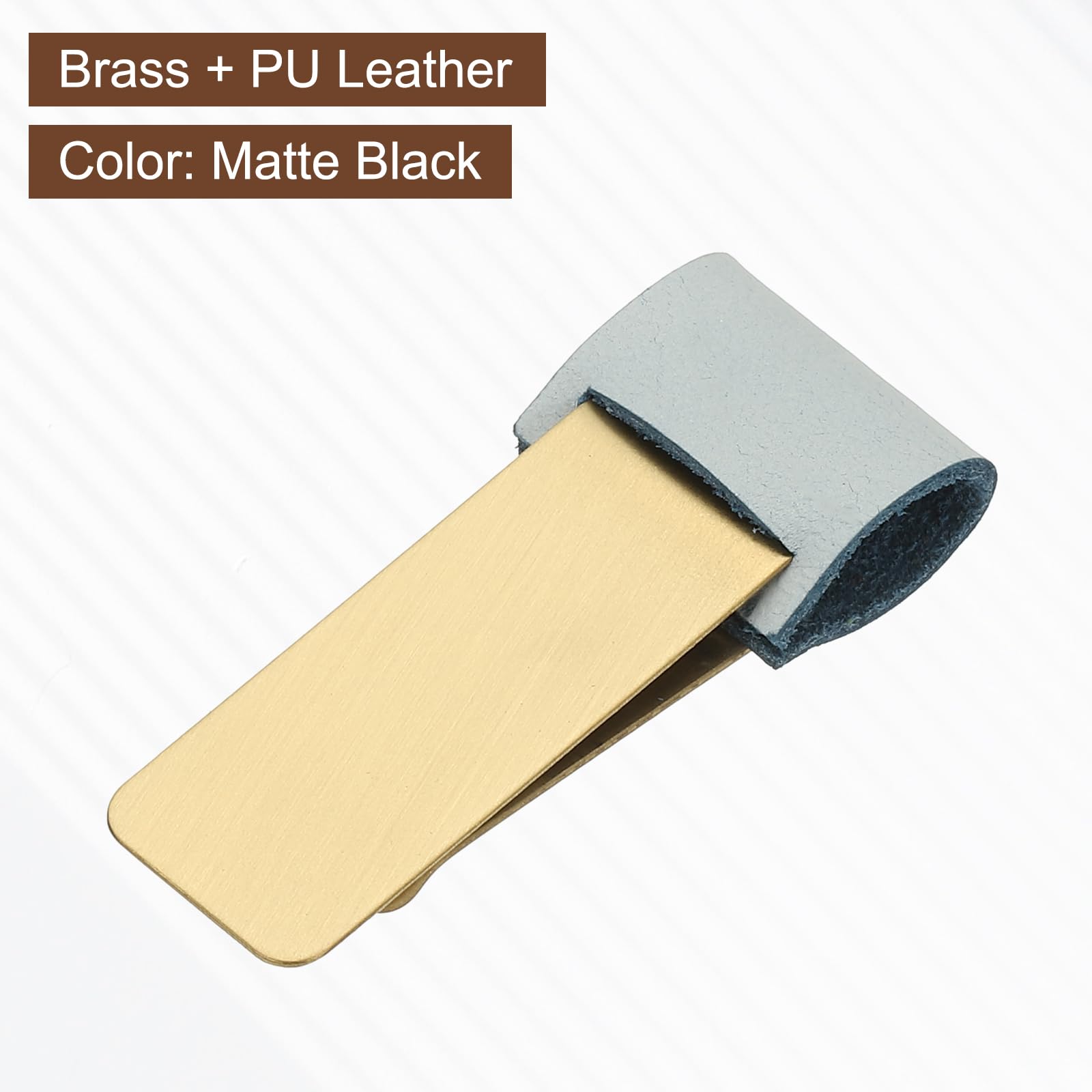 PATIKIL Pen Loop for Notebook Brass Book Clip with Leather Pen Holder for Notebooks Journals Planner Matte Sky Blue - Image 3