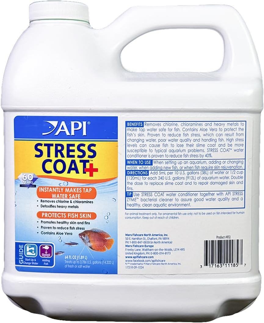 STRESS COAT Aquarium Water Conditioner 64-Ounce Bottle