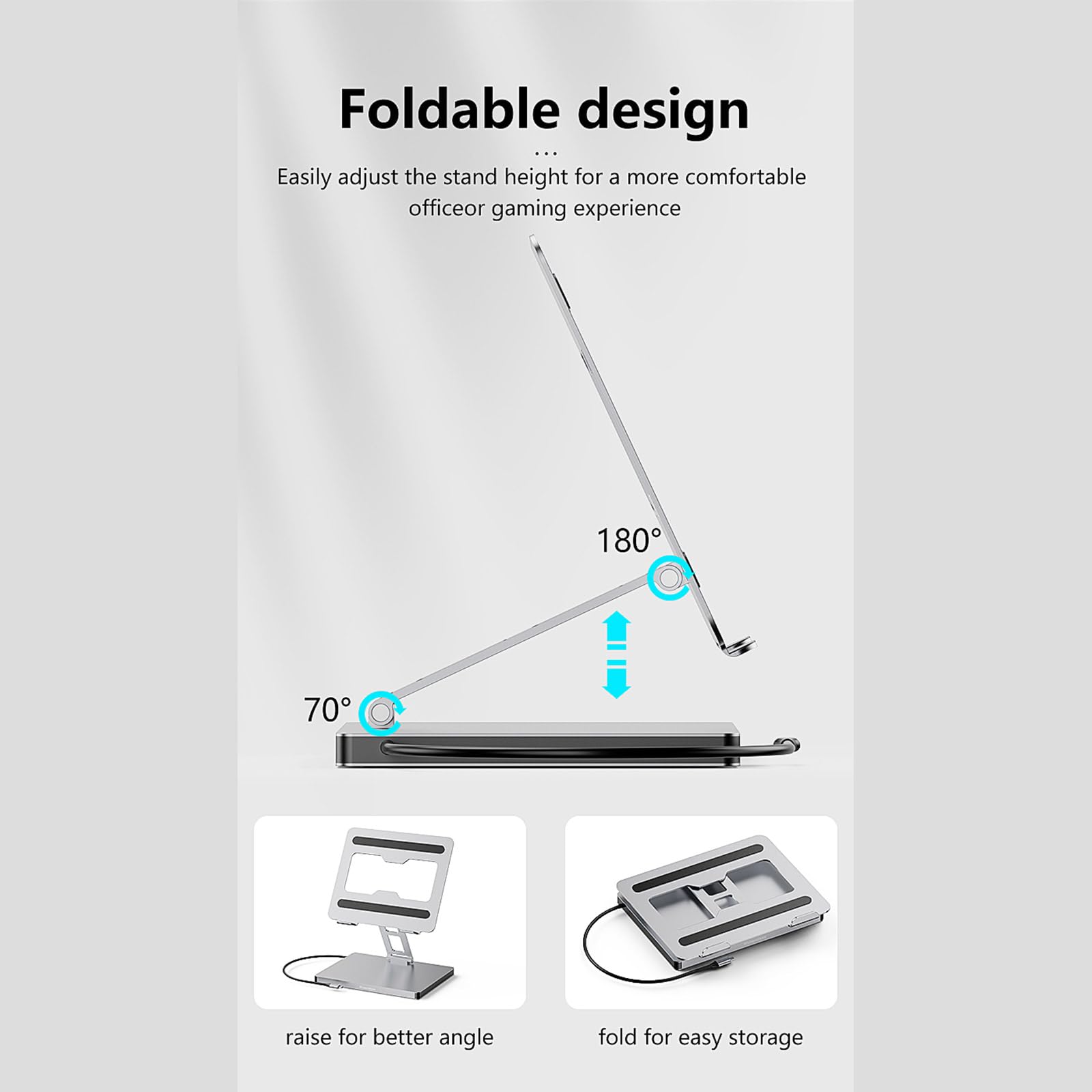 Laptop-Dock-Halterung mit 10 Anschlüssen und 4K60-Hz-Ausgang USB 3.0x3 und PD100W Lade-Notebook-Halterung für Studenten, Laptop-Zubehör