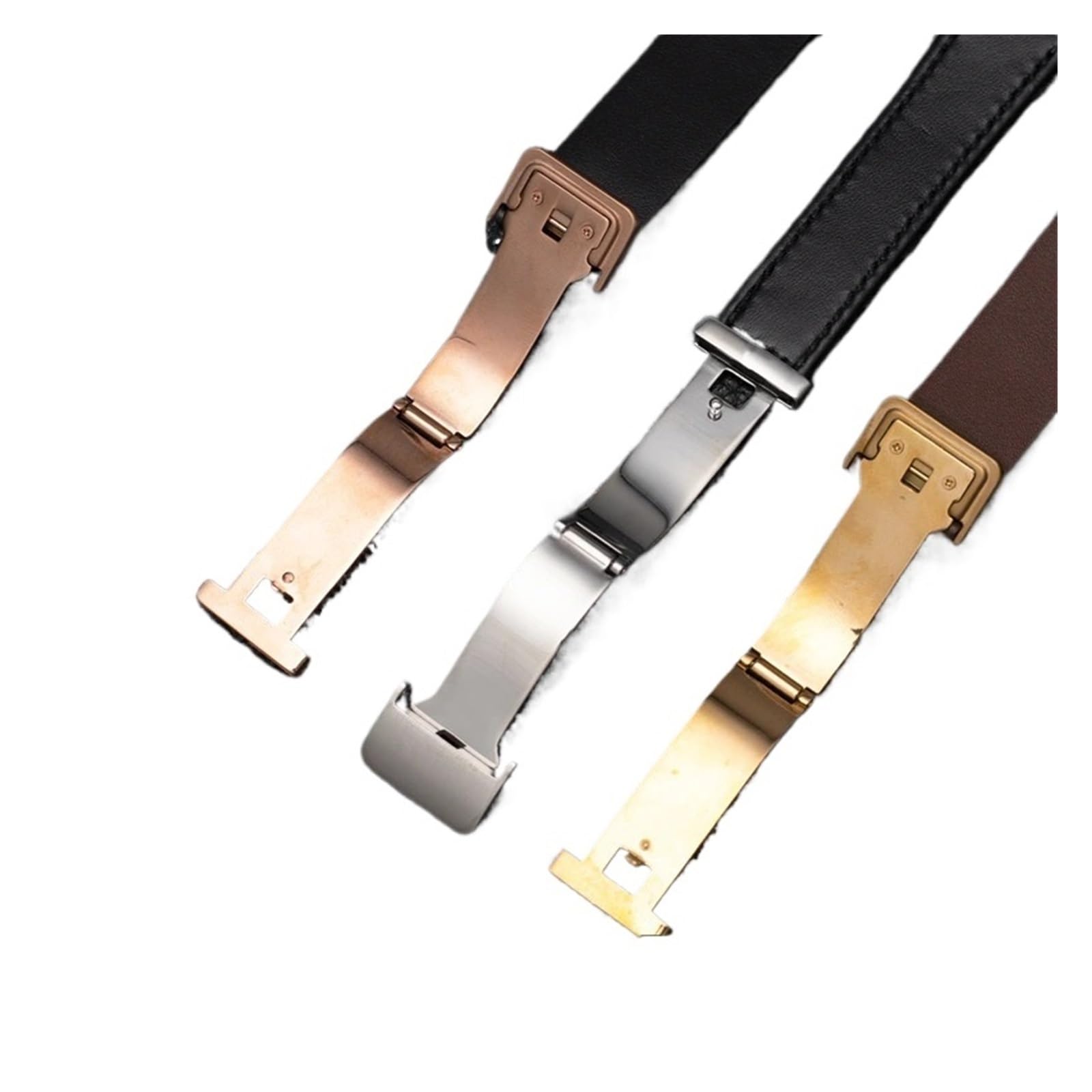 Negocios Deportes Cuero Silicona Hombres y Mujeres Accesorios al Aire Libre Compatible con Huawei B5 B6 B7 B3 B2 Reemplazo de Correa de Reloj 16 18 20 mm(Brown-Rose,16mm)